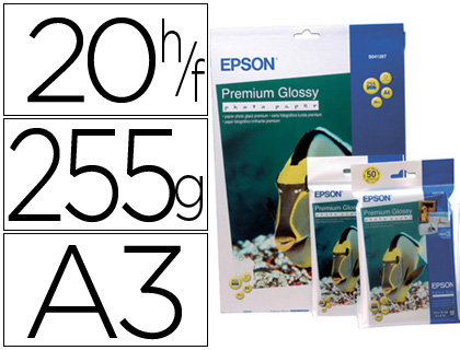 20h papel Epson Foto Glossy A3 255g/m² para inkjet